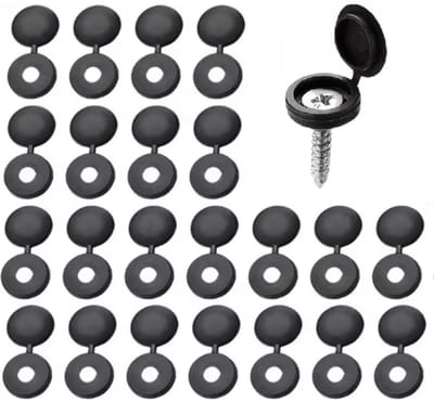 TLVX 20 stuks Schroef Covers Zwart - Afdekkapjes voor schroeven - Schroefdop - Schroeven deksel - Schroef onzichtbaar maken - Beschermkap - Schroeven eenvoudig en mooi afdekken