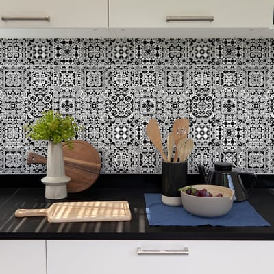 Zelfklevende tegelmuurstickers voor keuken en badkamer - 9 DORIANE AZULEJOS tegelstickers - 9 stickers 15x15cm