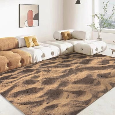 15 Maten 3D Zandsimulatie Achtergrond Tapijt voor Woonkamer Badkamermat Slaapkamermat Huisdecoratie Buitentapijt 50x80cm (20x31in)