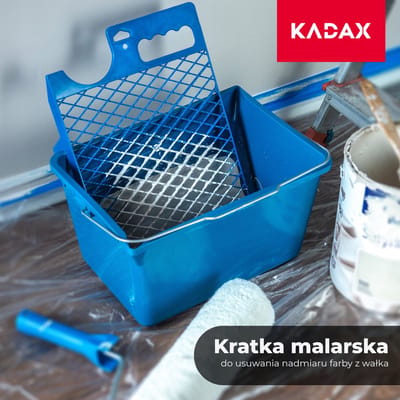 KADAX Scheerrooster, 39 x 28 cm, kunststof verfrooster, groot schilderrooster voor verf, schilderaccessoires, afdruiprooster, schildergereedschap, verfschraper, blauw