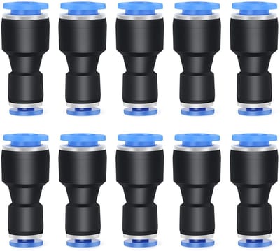 Dailygoods- Reductiefitting 10mm OD x 8mm OD - 10 Stuks - Pneumatische Aansluitingen - Duurzaam - Eenvoudige Montage - Hoge Installatie-efficiëntie - Pneumatische Fitting