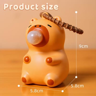 Schattige Capybara Squishy Bubbel Speelgoed Sleutelhanger Decompressie Hanger Tas Auto Accessoire Pop Kleine Cadeau voor Verlichting Stress Knijpspeeltjes orange