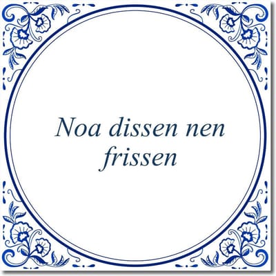 Tegeltje met hangertje - Noa dissen nen frissen
