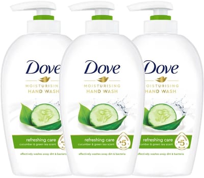 Dove Moisturising Hand Wash – Refreshing Care – 250 ml – 3-pack – Komkommer & Groene Thee