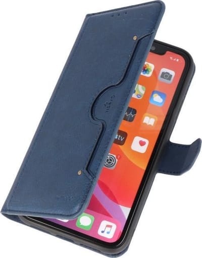 Luxe Portemonnee Hoesje voor iPhone 11 Pro Navy