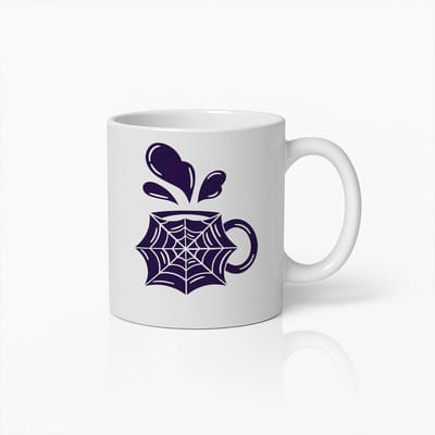 Spinnenweb Mok 330ml – Unieke Halloween Koffiebeker met Web Ontwerp – Perfect Cadeau voor de Griezelperiode & Gothic Stijl Fans
