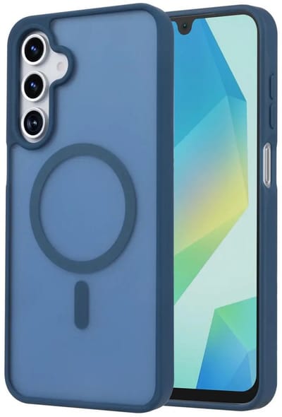 Hoesje Geschikt voor Samsung Galaxy A17 - Compatibel met MagSafe / Qi2 - Matte Beschermhoes - Back Cover met Magneet - Blauw