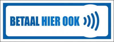 Betaal hier ook contactloos sticker 200 x 75 mm
