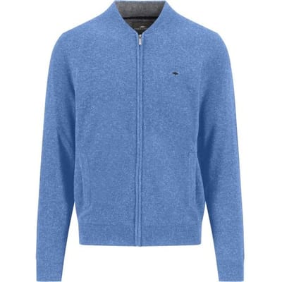 Fynch-Hatton Vest College Collar Mélange Merino Cashmere Crystal Blue / male