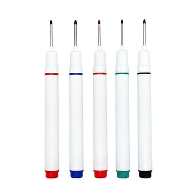 Mix kleur marker pen set voor beide met lange punt diepe gat marker stift 5 delig waterbestendig voor hout bewerking bouw en DIY markeren op kunststof en andere oppervlakken