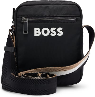 BOSS Orange Catch 3.0 Heren Crossbody Tas met Handtekening Gestreepte Riem