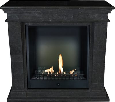 Xaralyn Bio-ethanol haard - Kreta-Mini BCL-SBU - zwart natuursteen - 3 KW verwarming - haardombouw inclusief inbouwhaard - schouw