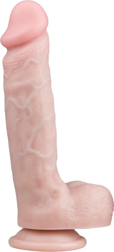EasyToys - Realistische Dildo met Balzak - Dildo met Zuignap - 22,5 cm - Dildo's - Sex Toys voor Vrouwen en Mannen - Dildo Mannen Anaal - Beige