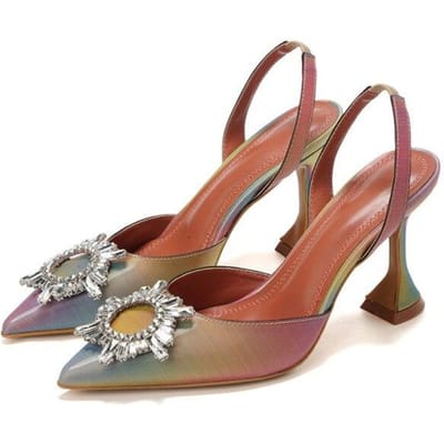 Luxe Lakleer Dames Pumps Zonne Stijl Strass Hoge Hakken Puntige Neus Antislip Bruiloft Feest Pumps Schoenen Maat 42 35 brown