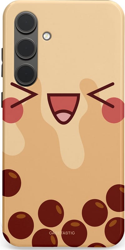 Casetastic Hoesje Geschikt voor Samsung S24 Plus - Stijlvolle Beschermende Duo-layer Case - Smeltende caramel bolletjes