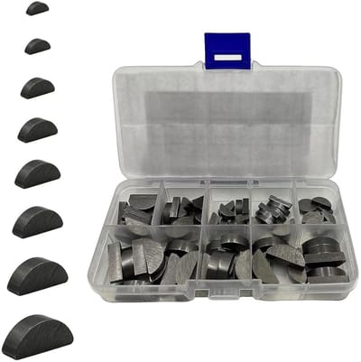 Assortiment van 80 Stuks Schijfveren en Wedges in Diverse Maten voor Vliegwiel, Poelie en Krukas Sleutel