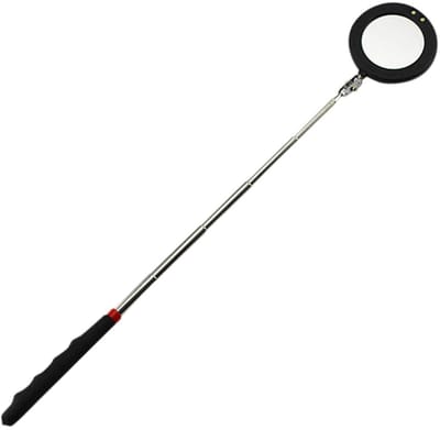 Inspectiespiegel Telescopisch - Verstelbare Spiegel - Moeilijk Bereikbare Plekken - Met LED-licht - 27.5 cm - Zilver
