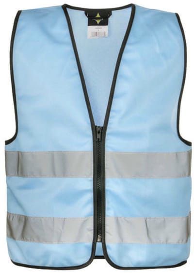 Korntex Kids´ Hi-Vis Safety Vest With Front Zipper Aalborg KX201 - sky blue - XXS (3/4 years)