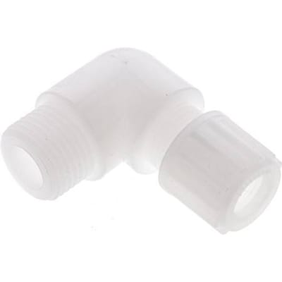 12x10mm & G1/2'' PVDF L-Vorm Knelfitting Buitendraad 10bar