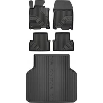Frogum Voordeelset - Automatenset No.77 + Dry Zone Kofferbakmat - Geschikt voor Honda Accord VIII Tourer (Kombi) (2008-2015) - Met volwaardig reservewiel - TPE Rubber - Geurloos - Zwart