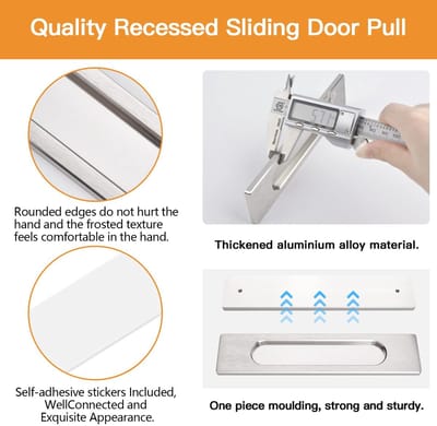 Dailygoods- Schuifdeurtrekken 18 CM - Zelfklevend - Geborsteld Staal - Ovale Handgrepen - 2 Stuks - Delicaat Design - Deurgreep