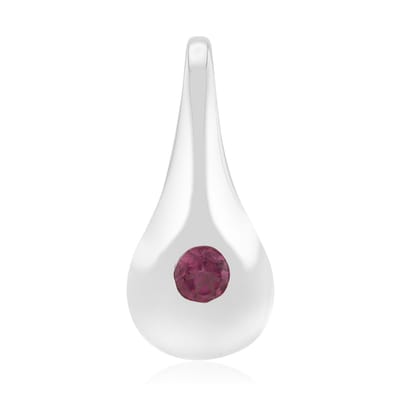 Cavill - Zilveren hanger 925 Sterling zilver met palladium - Braziliaanse roze toermalijn 0,14 ct - Rond - Elegante handgemaakt 19x8 mm