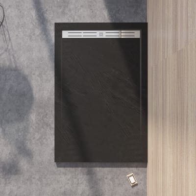 70x80x3cm Rechthoekige ronde douchebak douchebak met steeneffect voor douchecabine
