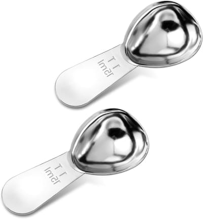 Koffielepel met Korte Handgreep - 1 Eetlepel (15 ml) - RVS Maatlepel voor Koffie, Melk en Bakken - Set van 2 voor Precisie en Gemak