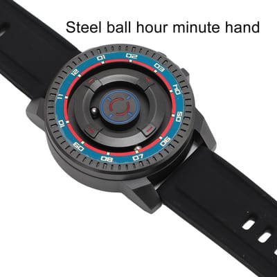 Montre à Suspension Magnétique Unisexe Cool Étanche Quartz Montre-Bracelet pour Couples avec Boîtier Noir Cercle Rouge Bleu gray
