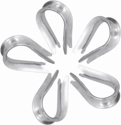 50 Stuks Draad Rope Thimble en Clips van RVS voor Kabelbevestiging en Scheepsbouw Accessoires