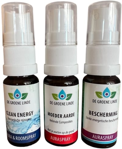 De groene linde - rgb - reinigen - gronden - beschermen - set - etherische olie spray 3 stuks 10ml