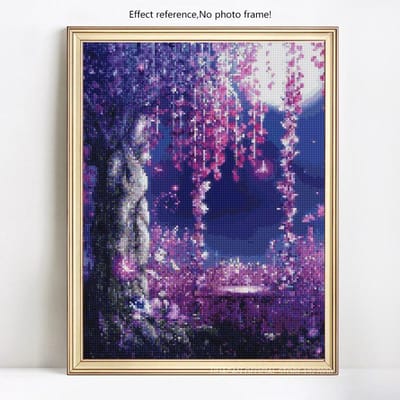 Diamant broderie paysage photos avec strass diamant peinture pierres rondes point de croix 20X30 blue