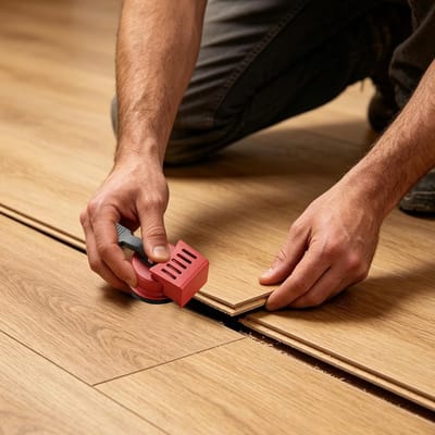 Vloer Zuignap Tool - Kieren Reparatie - Vloer Installatie - Robuust Koolstofstaal - 12 x 12 cm - Zwart
