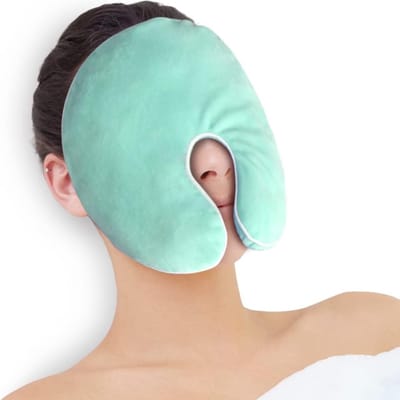 Verwarmend slaapmasker, oogmaskers voor ontspanning, stressvermindering en betere slaap, warm-koud-therapie, herbruikbare verwarmende oogpads, sinusreliëfmasker, met wasbare overtrek (groen)