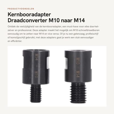 Dailygoods - Kernbooradapter - Draadconverter M10 naar M14 - Gelegeerd Staal - 2 Stuks - Universele compatibiliteit - Geschikt voor professioneel gebr...