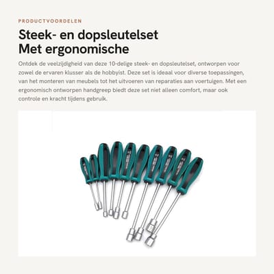 Dailygoods- Steeksleutelset 10-delig - Ergonomisch Handvat - Hoogwaardige Chroom Vanadium Staal - Geschikt voor 3-9 mm - Corrosiebestendig - Voor Algemeen Onderhoud - Dopsleutel