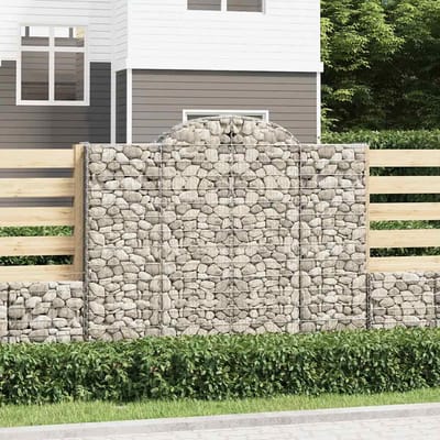 vidaXL - Schanskorven - 15 - st - gewelfd - 200x50x160/180 - cm - ijzer