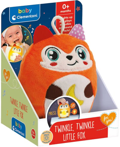 Clementoni - Baby knuffel en nachtlampje - Twinkle Twinkle - Klein Vosje - vanaf 0 jaar