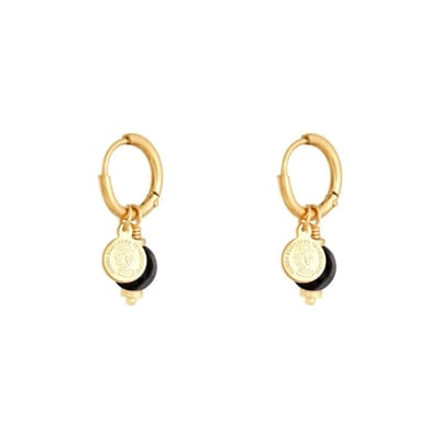 Oorbellen Bella Black - oorbellen hanger - oorbellen