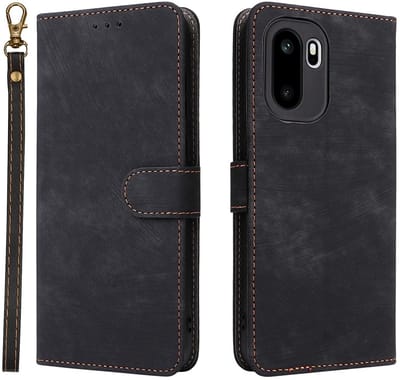Coverup Hoesje - Geschikt voor OnePlus 15R Hoesje - Coverup Book Case met Koord - Zwart