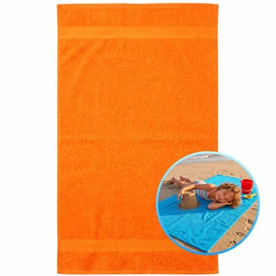 Funnies Kinderstrandlaken 70x140cm Oranje - Strandlaken Voor Kinderen - 100% Katoen