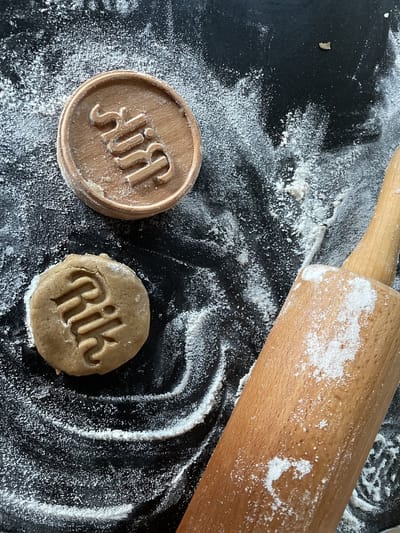 Houten koekstempel met naam | Koekstempeltje | Koekstempel met naam