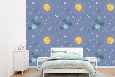 Behang - Fotobehang Patroon - Jongens - Kinderen - Ruimte - Breedte 360 cm x hoogte 260 cm
