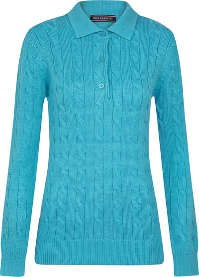 Felix Hardy Gebreide Polo Trui - Polo Kraag - Sweater Dames Babyblauw - L