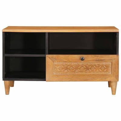 vidaXL - TV - Kast - met - lade - met - plank - 80 - x - 33 - x - 46 - cm - Massief - Mango - Hout