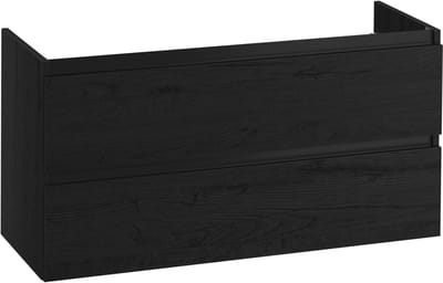 Saqu Gaia wastafelonderkast 120x45x60cm eiken zwart – zwarte greeplijst