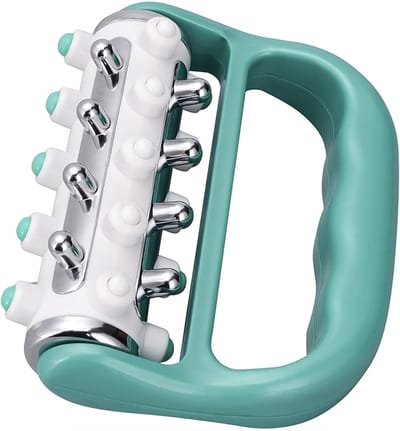 Daity Set van 2 massagerollers voor fascia-ontspanning en cellulitisvermindering - mini triggerpoint myofasciale diepe weefselmassager - unisex (geel + groen)