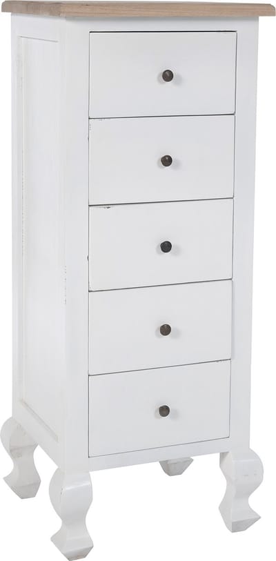 CLP Kora Ladekast - Commode - Dressoir - Vrijstaand Voor Hal En Woonkamer - Hout - natura/wit