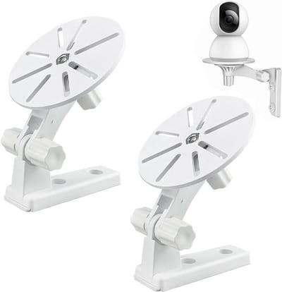Camerabeugel - 2 Stuks - Muurbevestiging - Met Verticale Draaiarm - 360° Verstelbare Hoek - Geen Ponsen Nodig - Camera Muurbevestiging - Camera Bracket - Beveiligingscamera Beugel - Geschikt Voor Xiaomi-Camera's Met Een Basisdiameter Van 48 Mm - Wit