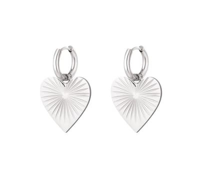 Yehwang | Oorbellen | Zilver| Hart | Tiener | Dames | Valentijn | Love | Liefde |Cadeau voor haar | Sieraden Stainless Steel